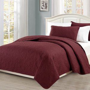 Bed Set Burgundy King Size